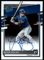 Nick Solak Baseball Cards 2020 Panini Donruss Optic Rated Rookies Signatures Prices
