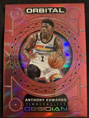 Anthony Edwards [Red Flood] #1 Basketball Cards 2022 Panini Obsidian Orbital Prices