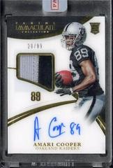 Amari Cooper [Autograph Patch Numbers] #163 Football Cards 2015 Panini Immaculate Prices