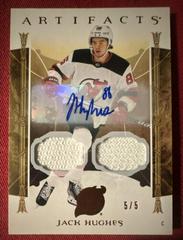 Jack Hughes [Material Autograph Orange] Hockey Cards 2022 Upper Deck Artifacts Prices