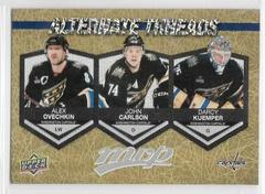 Alex Ovechkin, John Carlson, Darcy Kuemper [Gold] Hockey Cards 2023 Upper Deck MVP Alternate Threads Prices