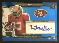 Anthony Dixon [Autograph] #29 Football Cards 2010 Topps Platinum Prices