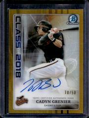Cadyn Grenier [Gold Refractor] #CG Baseball Cards 2018 Bowman Draft Class of 2018 Autograph Prices