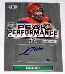Khalil Tate [Silver] #PK-KT Football Cards 2020 Sage Hit Peak Performance Autograph Prices