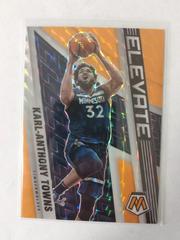 Karl Anthony Towns [Orange Fluorescent] #18 Basketball Cards 2021 Panini Mosaic Elevate Prices