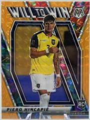 Piero Hincapie [Orange Fluorescent] Soccer Cards 2021 Panini Mosaic Road to FIFA World Cup Will to Win Prices