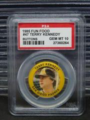 Terry Kennedy #47 Baseball Cards 1985 Fun Food Buttons Prices