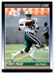 Tony Paige #40T Football Cards 1990 Panini Score Supplemental Prices