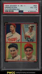 Cuyler, English [Grimes, Klein] Baseball Cards 1935 Goudey 4 in 1 Prices