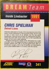 Chris Spielman #341 Football Cards 1991 Score Dream Team Autographs Prices