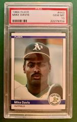 Mike Davis #443 Baseball Cards 1984 Fleer Prices