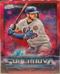 Pete Alonso [Red Flare] #SN-17 Baseball Cards 2022 Topps Cosmic Chrome Supernova Prices