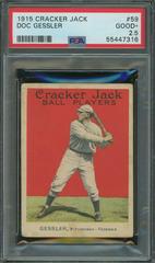 Doc Gessler #59 Baseball Cards 1915 Cracker Jack Prices