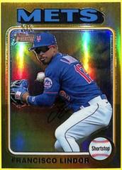 Francisco Lindor [Gold Refractor] #117 Baseball Cards 2024 Topps Heritage Chrome Prices