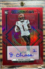 Ja'Marr Chase [Autograph Red Flood] #112 Football Cards 2021 Panini Obsidian Prices