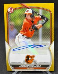 Jackson Holliday [Gold] #PPA-JH Baseball Cards 2023 Bowman Paper Prospect Autographs Prices