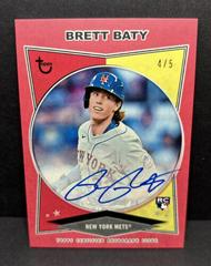 Brett Baty [Red] #AC-BBA Baseball Cards 2023 Topps Brooklyn Collection Autographs Prices