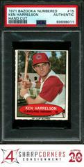 Ken Harrelson [Hand Cut] #15 Baseball Cards 1971 Bazooka Numbered Prices