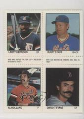 Larry Herndon, Rusty Staub [Al Holland, Dwight Evans Panel] Baseball Cards 1983 Fleer Stamps Prices