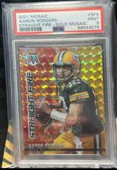 Aaron Rodgers [Gold] #SF4 Football Cards 2021 Panini Mosaic Straight Fire Prices