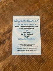 Aaron Judge #TTAR-AJU2 Baseball Cards 2022 Topps Triple Threads Autograph Relic Prices