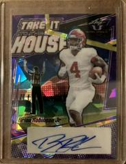 Brian Robinson Jr. [Crystal Purple] Football Cards 2022 Leaf Valiant Autographs Take it to the House Prices