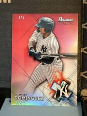 Jasson Dominguez [Red Refractor] #BSP-5 Baseball Cards 2021 Bowman Sterling Prices