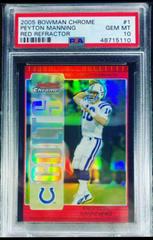 Peyton Manning [Red Refractor] #1 Football Cards 2005 Bowman Chrome Prices