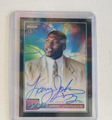 Larry Johnson [Black Refractor] #FA-LJ Basketball Cards 2021 Topps Finest Autographs Prices