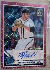 Bryse Wilson [Pink Velocity] #BW Baseball Cards 2019 Panini Donruss Optic Rated Rookie Signatures Prices
