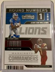 Jameson Williams, Jahan Dotson #RN-WD Football Cards 2022 Panini Contenders Round Numbers Prices