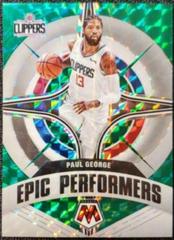 Paul George [Green] Basketball Cards 2021 Panini Mosaic Epic Performers Prices