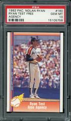 Ryan Test Free [Agency] #160 Baseball Cards 1992 Pacific Nolan Ryan Prices