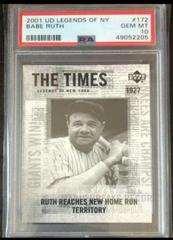 Babe Ruth #172 Baseball Cards 2001 Upper Deck Legends of NY Prices