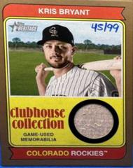 Kris Bryant [Gold] #CCR-KB Baseball Cards 2023 Topps Heritage Clubhouse Collection Relics Prices