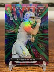 Justin Herbert [Green Prizm] #H-1 Football Cards 2021 Panini Prizm Hype Prices