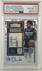 Anthony Edwards [Autograph Cracked Ice] #105 Basketball Cards 2020 Panini Contenders Prices