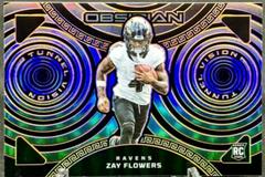 Zay Flowers [Orange Electric Etch] #10 Football Cards 2023 Panini Obsidian Tunnel Vision Prices
