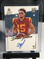 Drake London #YSV-DLO Football Cards 2022 Panini Luminance Year One Signatures Variations Prices