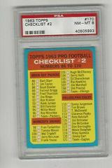Checklist #2 #170 Football Cards 1963 Topps Prices