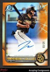 James Wood [Orange Refractor] #CPA-JWD Baseball Cards 2022 Bowman Chrome Prospect Autographs Prices