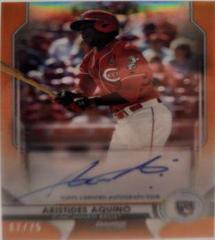 Aristides Aquino [Orange Refractor] #AA Baseball Cards 2020 Bowman Sterling Rookie Autographs Prices