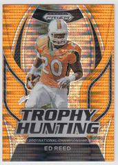 Ed Reed [Orange Pulsar] #TH-17 Football Cards 2023 Panini Prizm Draft Picks Trophy Hunting Prices