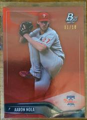 Aaron Nola [Red] #39 Baseball Cards 2021 Bowman Platinum Prices