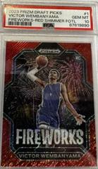 Victor Wembanyama [Red Shimmer] #1 Basketball Cards 2023 Panini Prizm Draft Picks Fireworks Prices