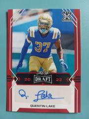 Quentin Lake [Red] Football Cards 2022 Leaf Draft Autographs Prices
