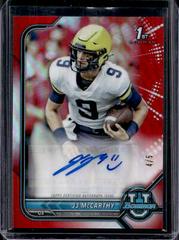 JJ McCarthy [Red Refractor] #BCPA-JM Football Cards 2021 Bowman University Chrome Autographs Prices