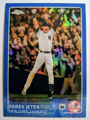 Derek Jeter [Blue Refractor] #1 Baseball Cards 2015 Topps Chrome Prices