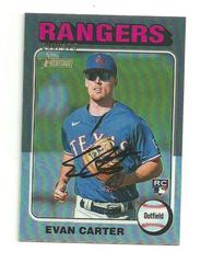 Evan Carter [Silver Refractor] #170 Baseball Cards 2024 Topps Heritage Chrome Prices