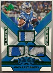 Amon Ra St. Brown [Green] #PT-ASB Football Cards 2023 Panini Plates and Patches Patch Trio Prices
